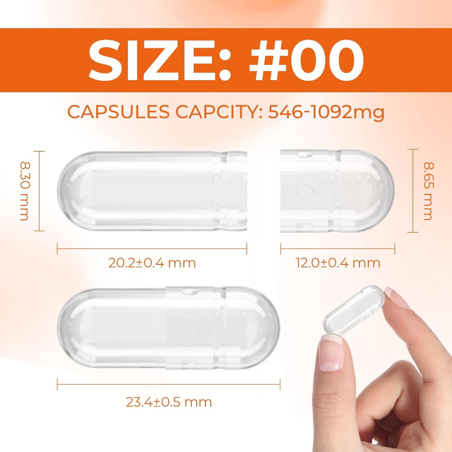100 Count Angtai JN Gelatin Capsules Size 00 - Empty Pill Gel Caps for DIY Supplements - Bovine, Gluten-Free, Non-GMO, Halal Certified - Includes Filling Kit