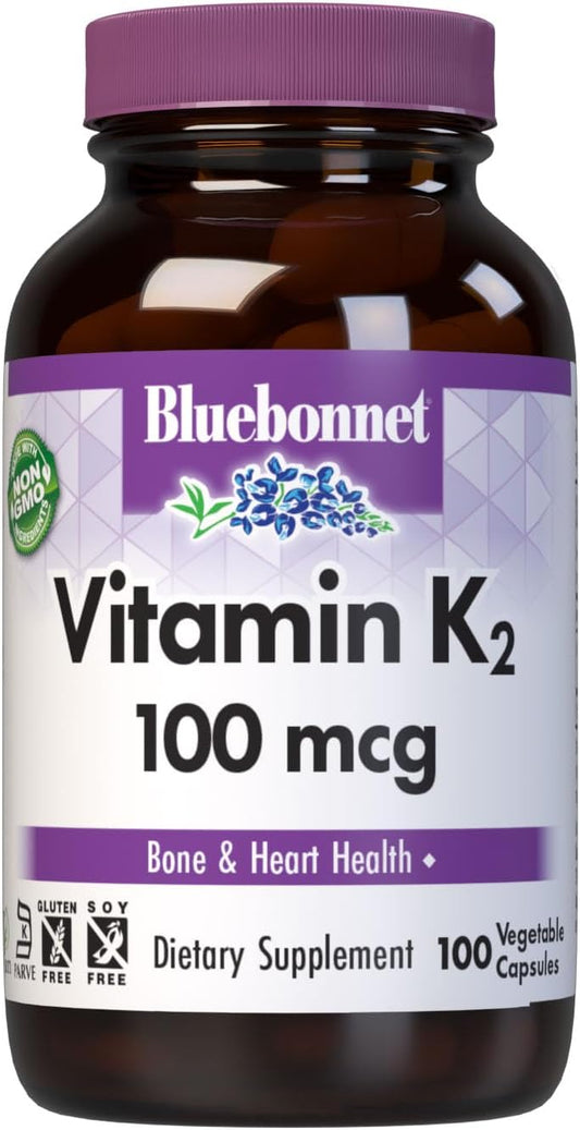 100 Count Bluebonnet Vegetarian Capsules with Vitamin K2