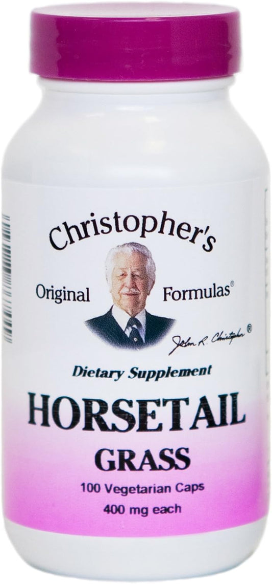 100 Count Christopher's Horsetail Grass Capsules - 375 mg - Natural Vegetarian Supplement