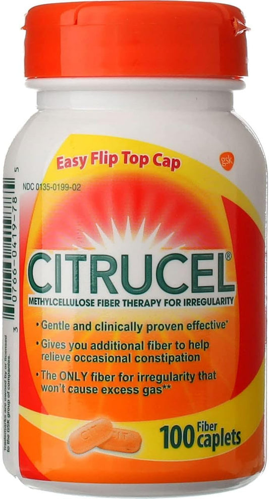 100 Count Citrucel Caplets for Gentle Constipation Relief