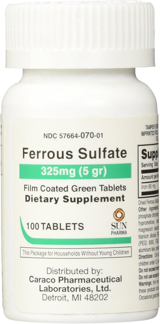 100 Count Ferrous Sulfate Iron Supplement Tablets by UNITED RESEARCH LABS