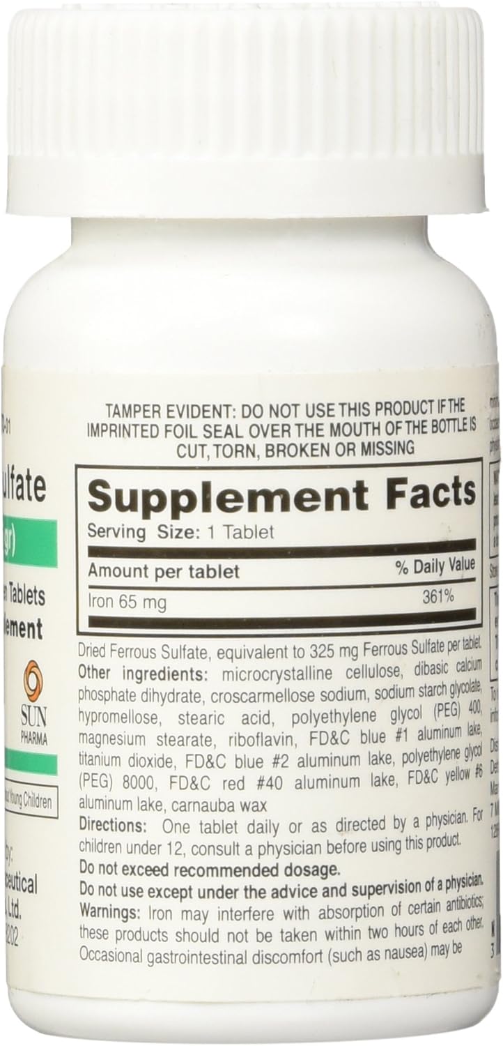 100 Count Ferrous Sulfate Iron Supplement Tablets by UNITED RESEARCH LABS