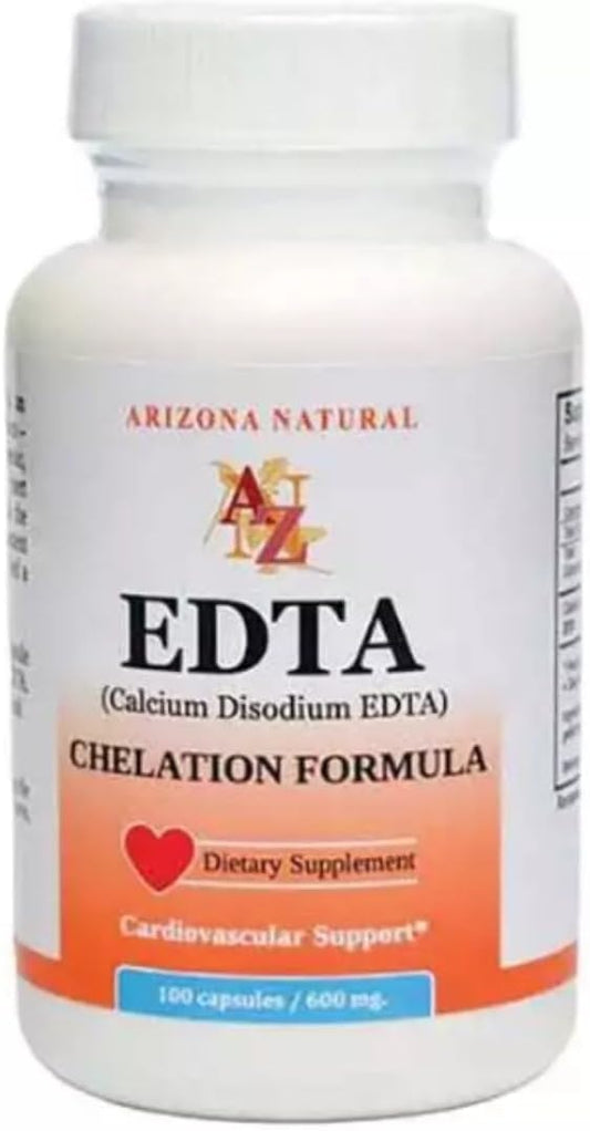 100 Count Generic Ari-Zona Natural EDTA 600 mg Capsules for Cardiovascular Health Support - Dietary Supplement