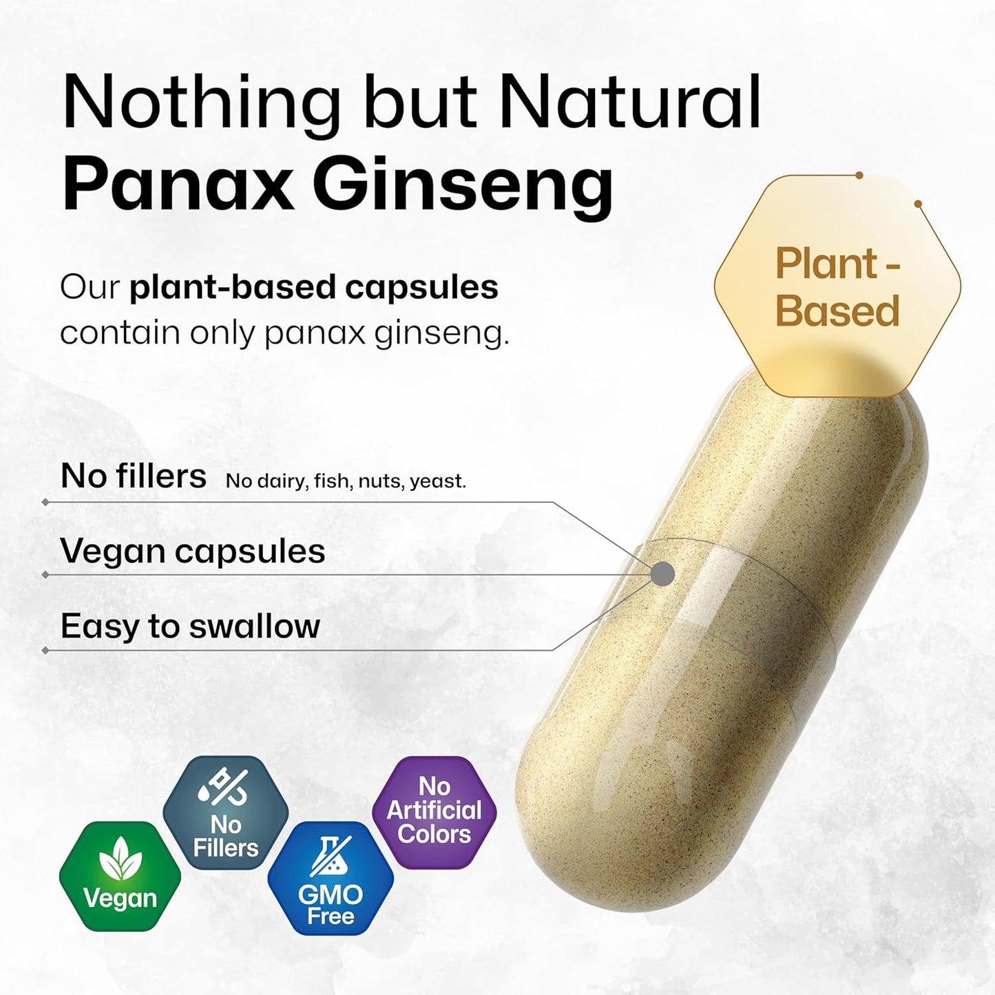 100 Count Korean Red Ginseng Capsules - 1600mg Strength - Vegan Panax Ginseng Immune Supplement