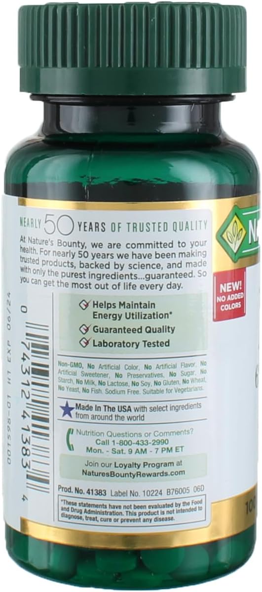 100 Count Nature's Bounty Iron 65 Mg (325 mg Ferrous Sulfate) Supplement - Pack of 2
