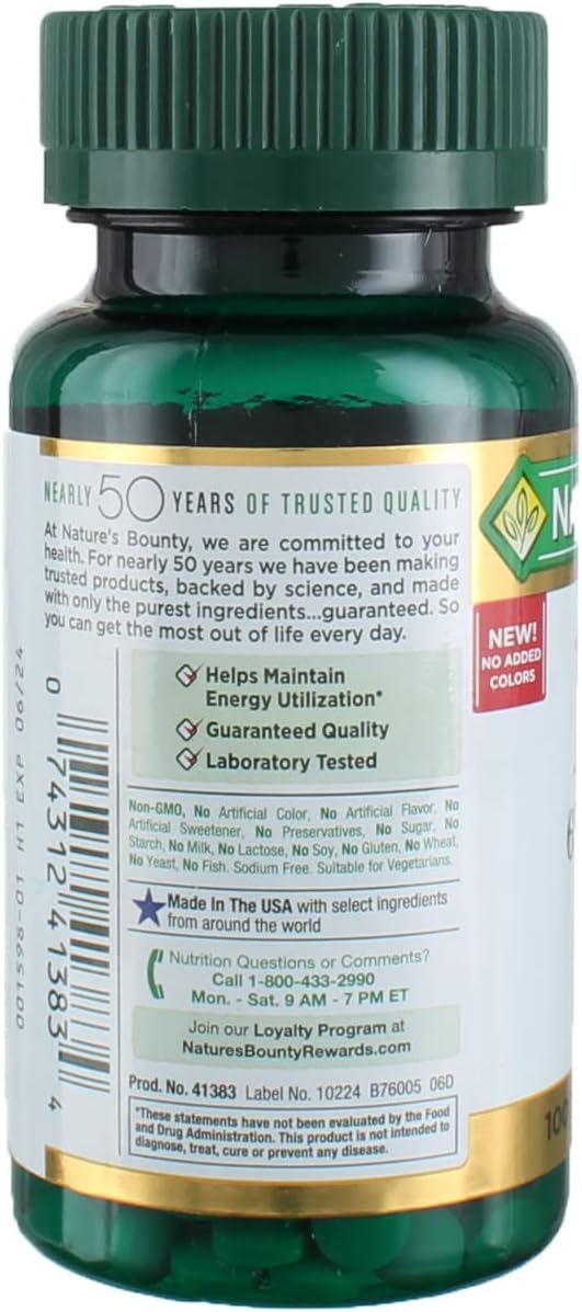 100 Count Nature's Bounty Iron 65 Mg (325 mg Ferrous Sulfate) Supplement - Pack of 2