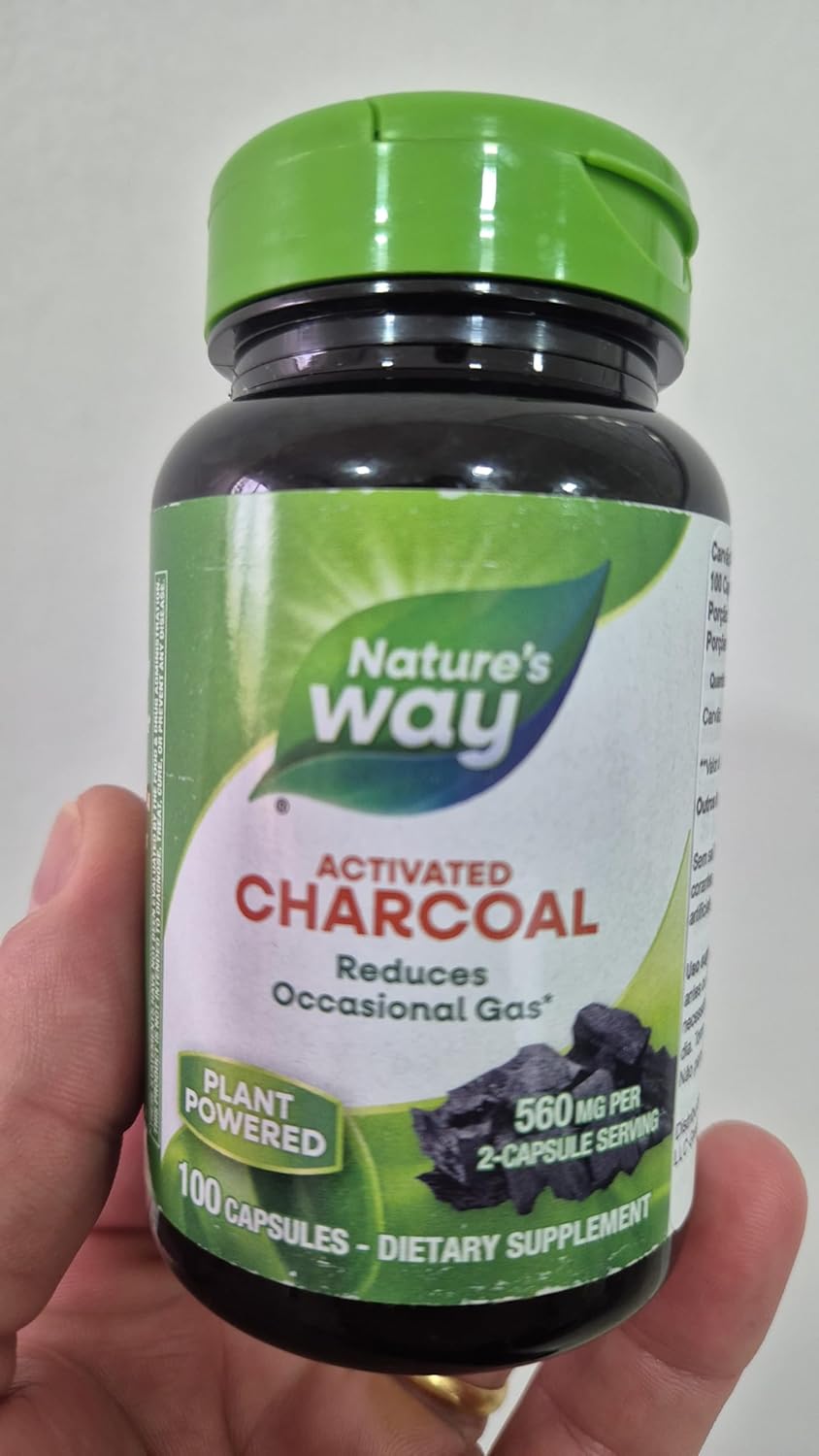 100 Count Nature's Way Activated Charcoal Capsules, 280 mg