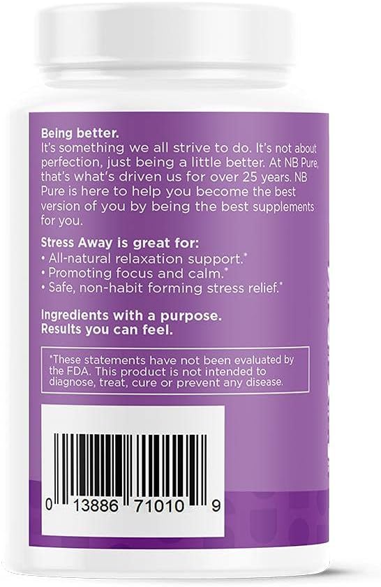 100 Count nbpure Stress Away Capsules - Natural Stress Management Supplement