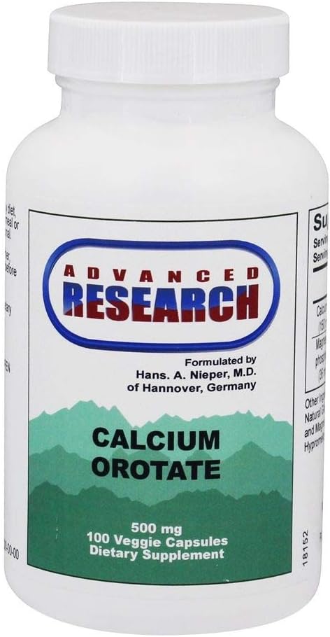 100 Count NCI Advanced Research Dr. Hans Nieper Calcium Orotate Capsules for Bone Health and Wellness