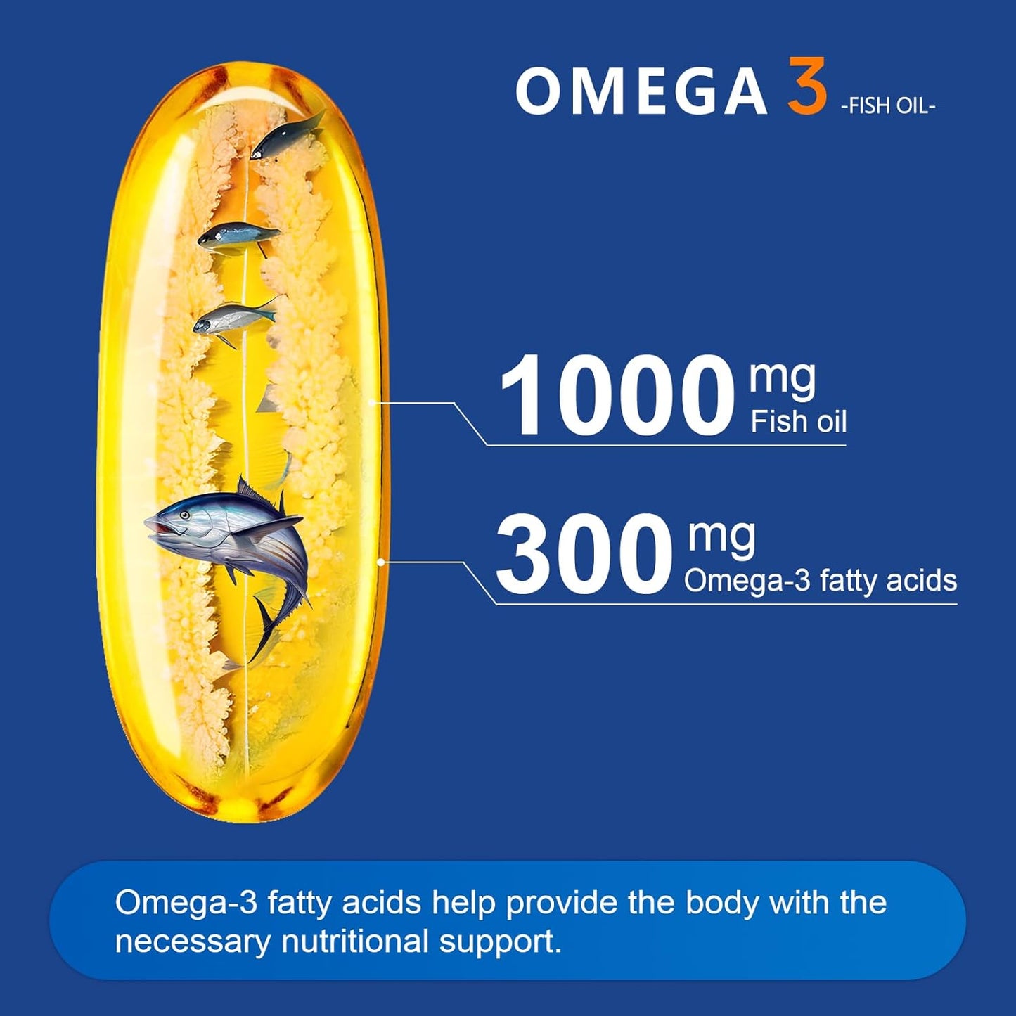 100 Count Novafun Omega 3 Fish Oil Softgels, 1000mg with EPA and DHA for Heart, Brain, Joints, Eye Health