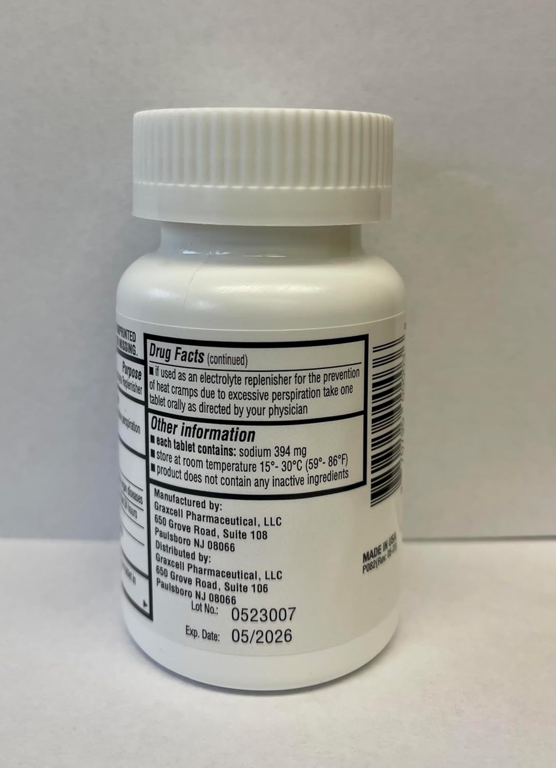 100 Count Pack of 1 Graxcell Sodium Chloride Tablets USP