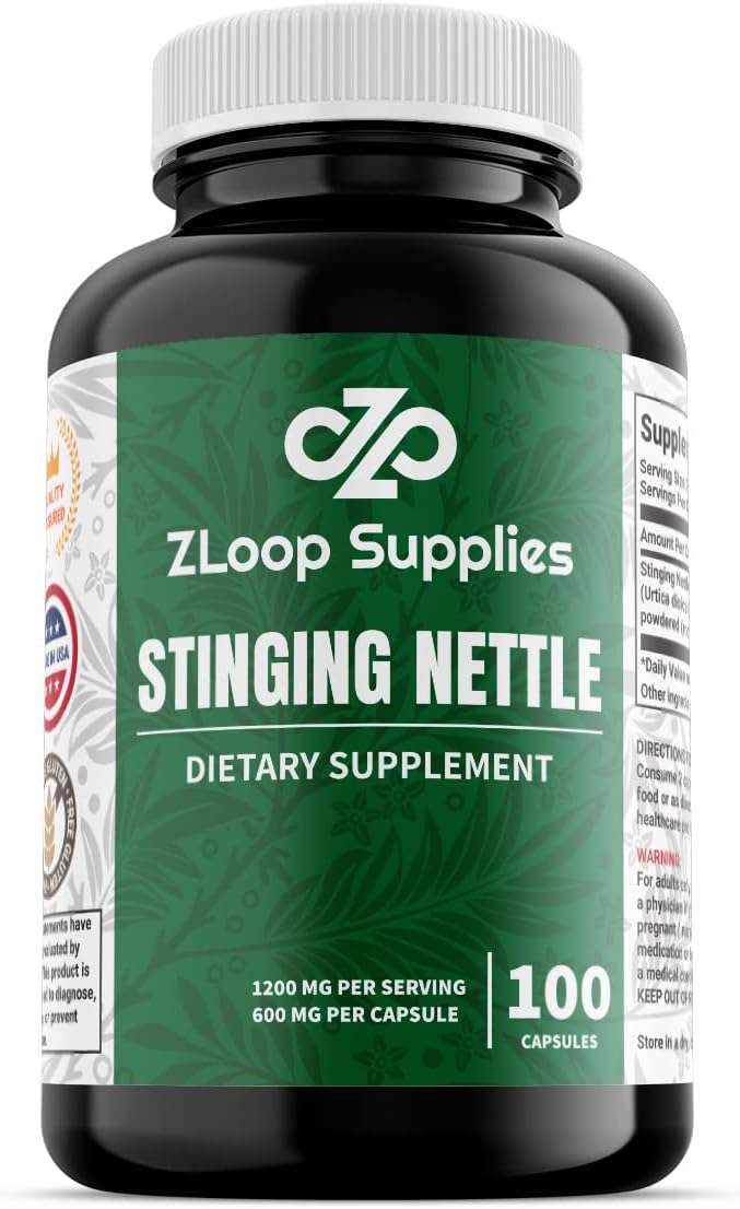 100 Count Pure Stinging Nettle Root Extract Capsules for Natural Prostate, Joint, and Urinary Tract Support - Herbal Supplement for Men and Women