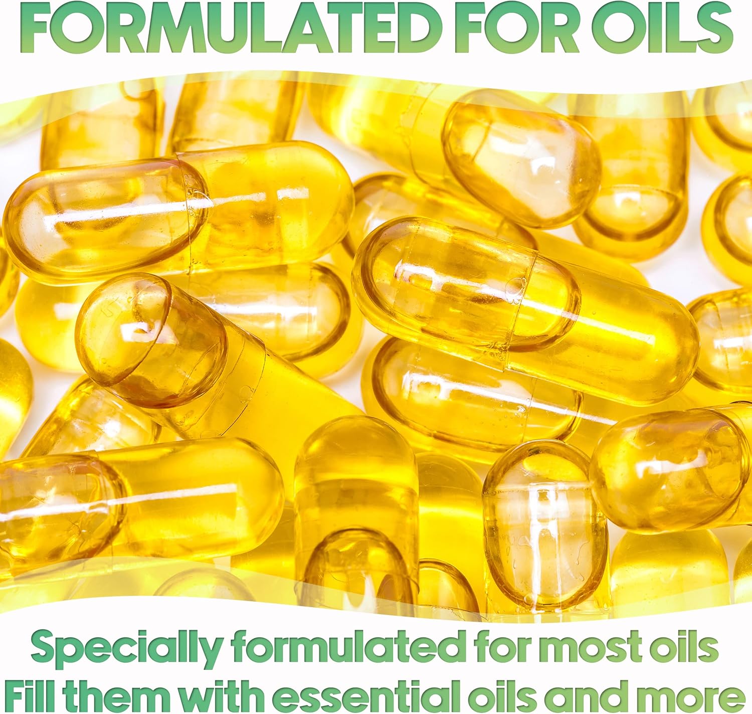 100 Count Size 0 Clear Vegan Capsules for Essential Oils - DIY Oil Filling - Empty Vegetable Capsules for Aromatherapy