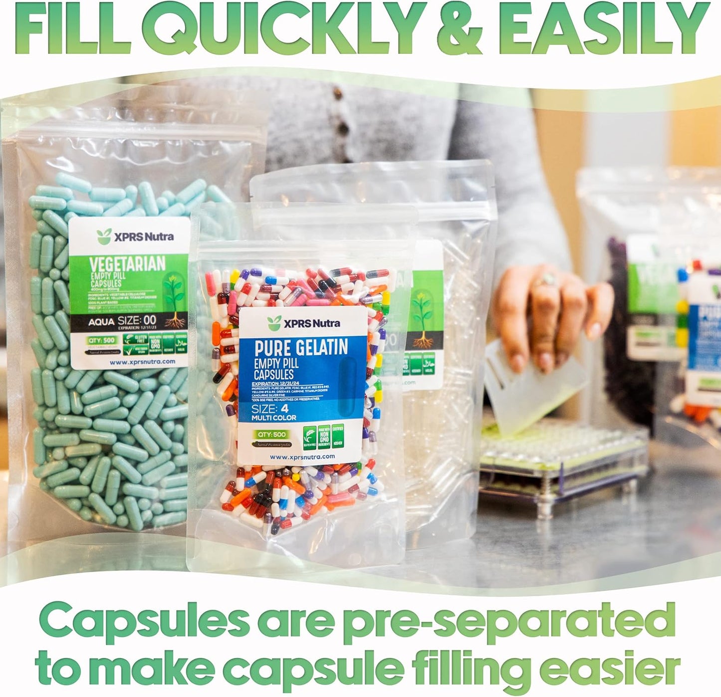 100 Count Size 0 Gelatin Capsules - Separated Empty Capsules for DIY Supplement Filling - Red/White Color