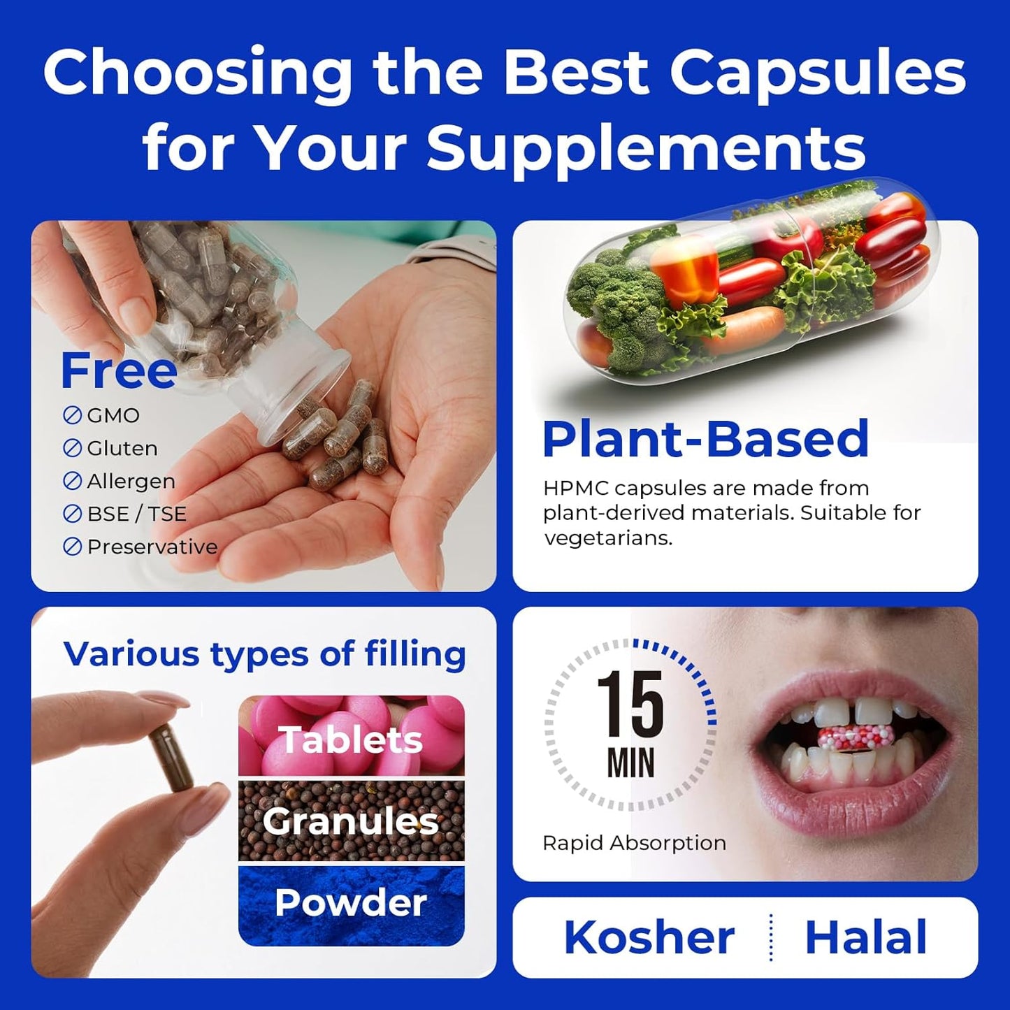 100 Count Size 000 Vegan Empty Capsules with Micro Lab Spoons - DIY Vegetable Capsule Filling Kit for Veggie Caps
