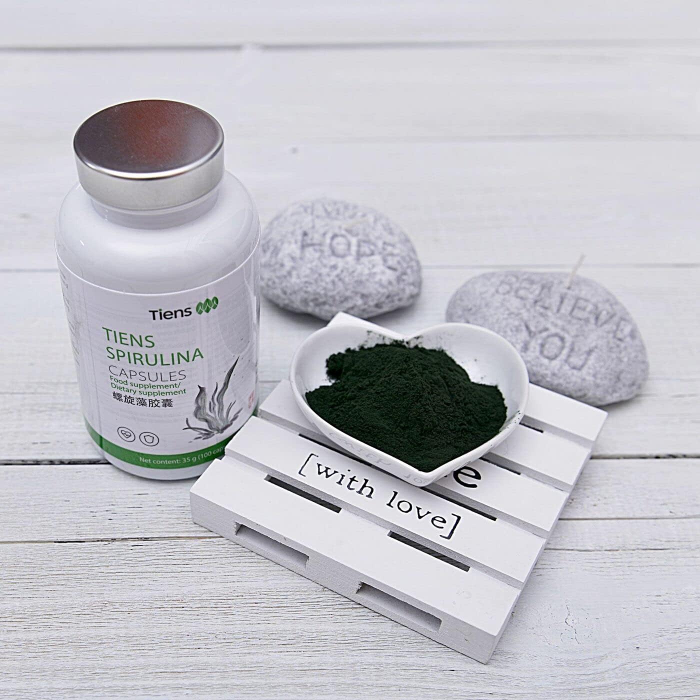 100 Count Tiens Spirulina Capsules for Natural Energy and Immune Support