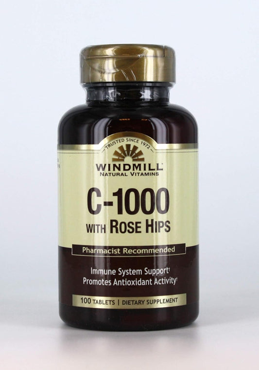 100 Count Windmill Vitamin C Tablets 1000mg - Rapid Release Formula - BoostGo Australia