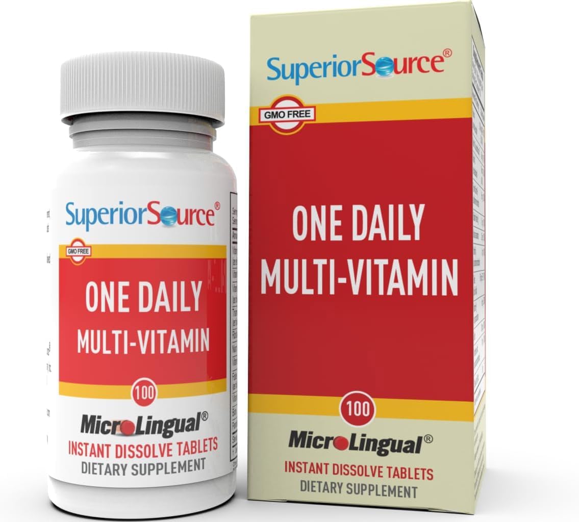 100 Ct Superior Source One Daily Multi-Vitamin with Vitamins A, C, D3, E, B12 - Stress, Heart & Immune Support