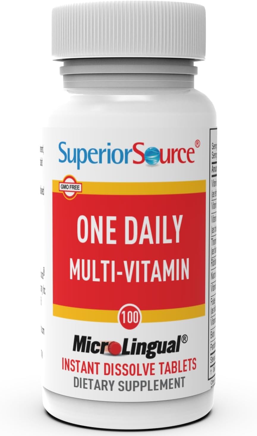 100 Ct Superior Source One Daily Multi-Vitamin with Vitamins A, C, D3, E, B12 - Stress, Heart & Immune Support