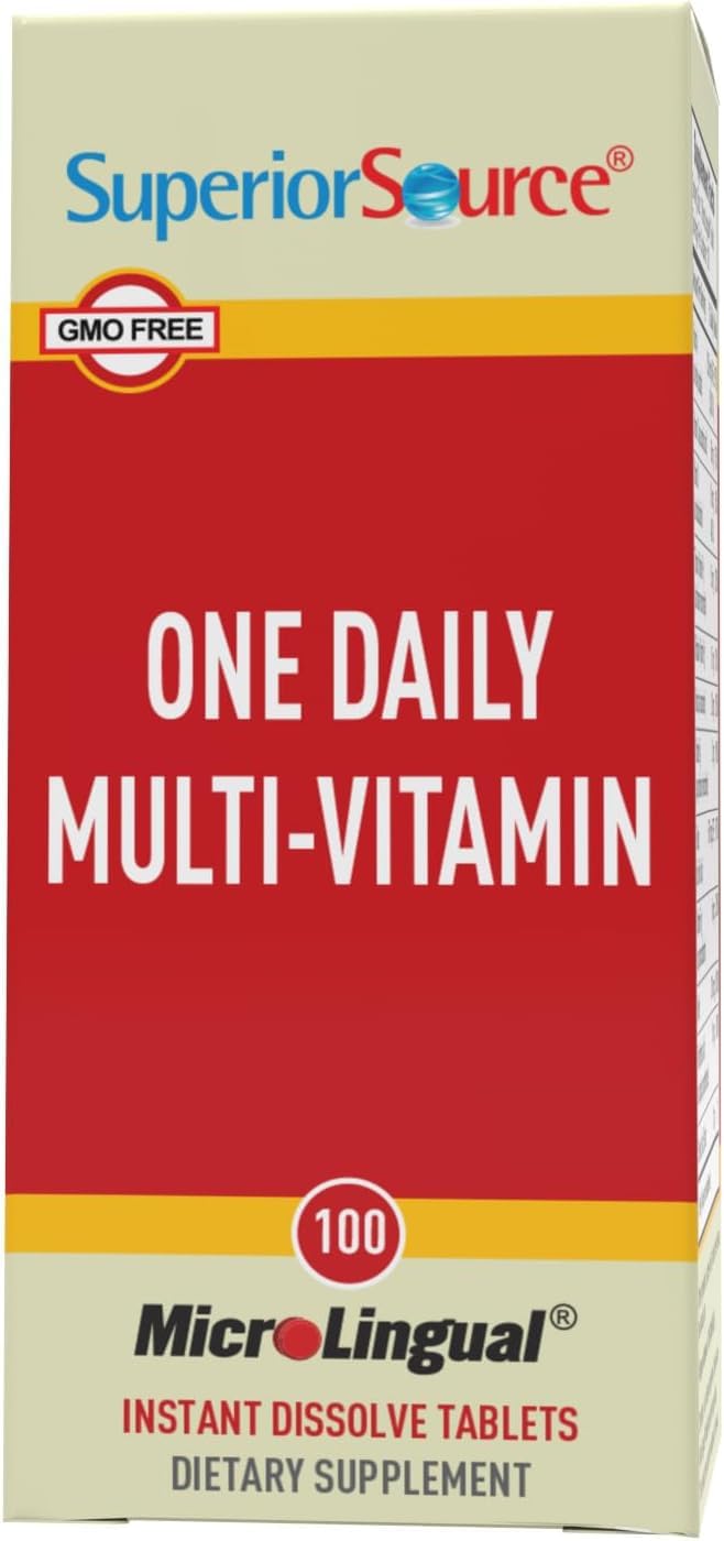 100 Ct Superior Source One Daily Multi-Vitamin with Vitamins A, C, D3, E, B12 - Stress, Heart & Immune Support