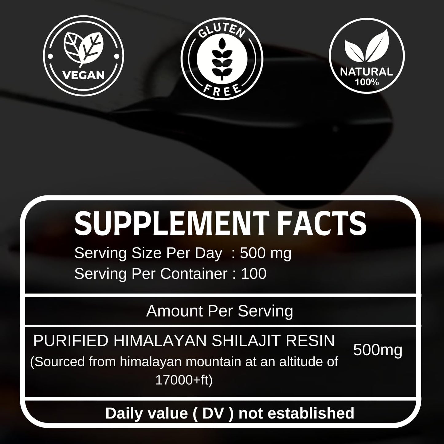 100-Day Supply of BOIC Pure Black Himalayan Shilajit Resin for Energy and Immune Support - 50g / 1.7oz for Men and Women