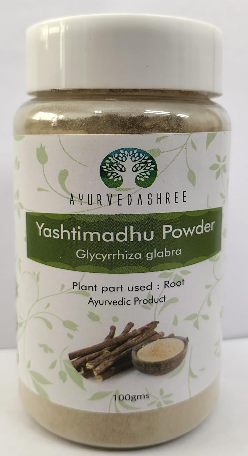 100 Gm Ayurvedic Yashtimadhu Powder | Licorice Root Powder Glycyrrhiza glabra | Immunity Support | Vegan & Gluten Free