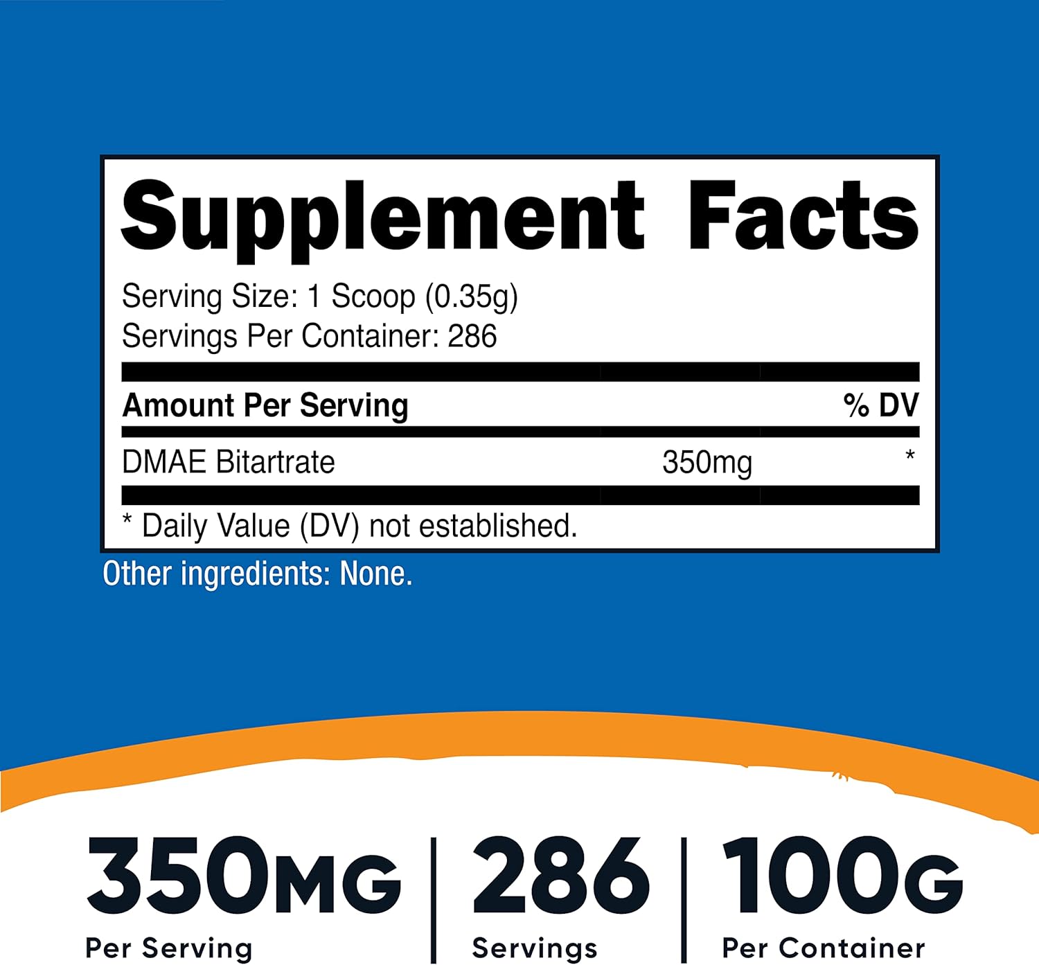 100 Grams of Nutricost Pure DMAE-Bitartrate Powder for Cognitive Support