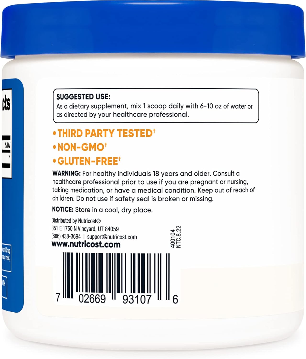 100 Grams of Nutricost Pure DMAE-Bitartrate Powder for Cognitive Support