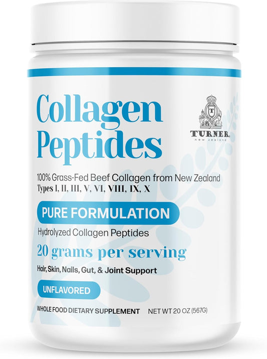 100% Grass-Fed Beef Bone Collagen Powder from New Zealand - Unflavored, 20 oz