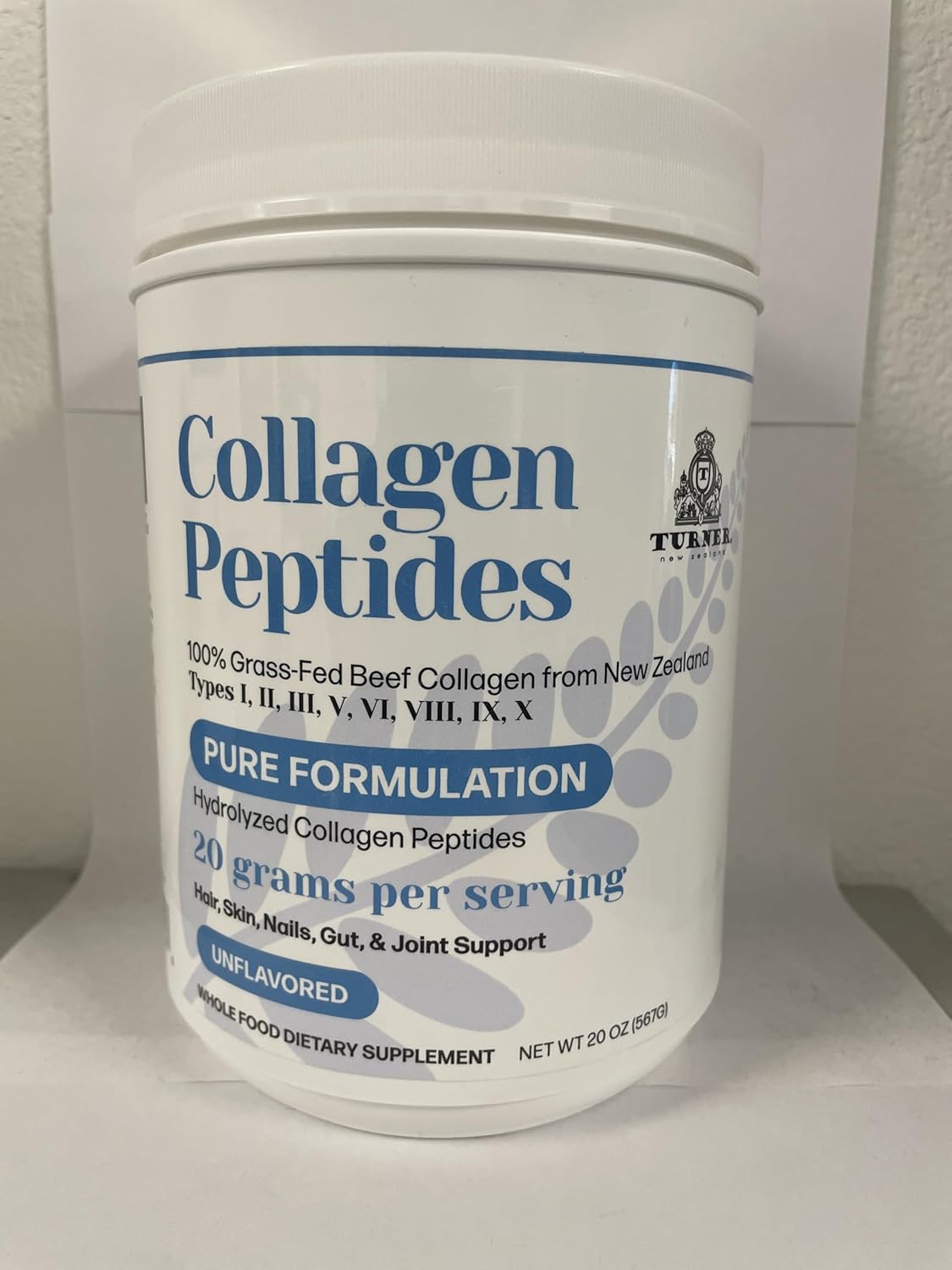 100% Grass-Fed Beef Bone Collagen Powder from New Zealand - Unflavored, 20 oz