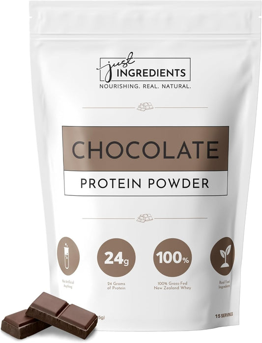 100% Grass-Fed Whey Chocolate Protein Powder | Non-GMO, Gluten-Free, No Artificial Flavors | 15 Servings