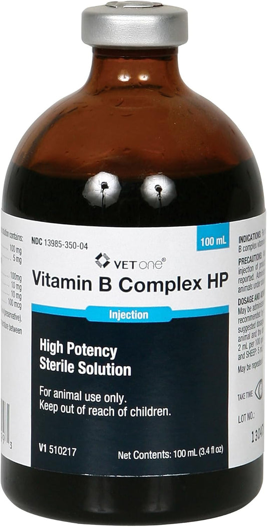 100 ml Vedco Vitamin Super B Complex Injection for Pets - Boost Energy and Support Overall Health