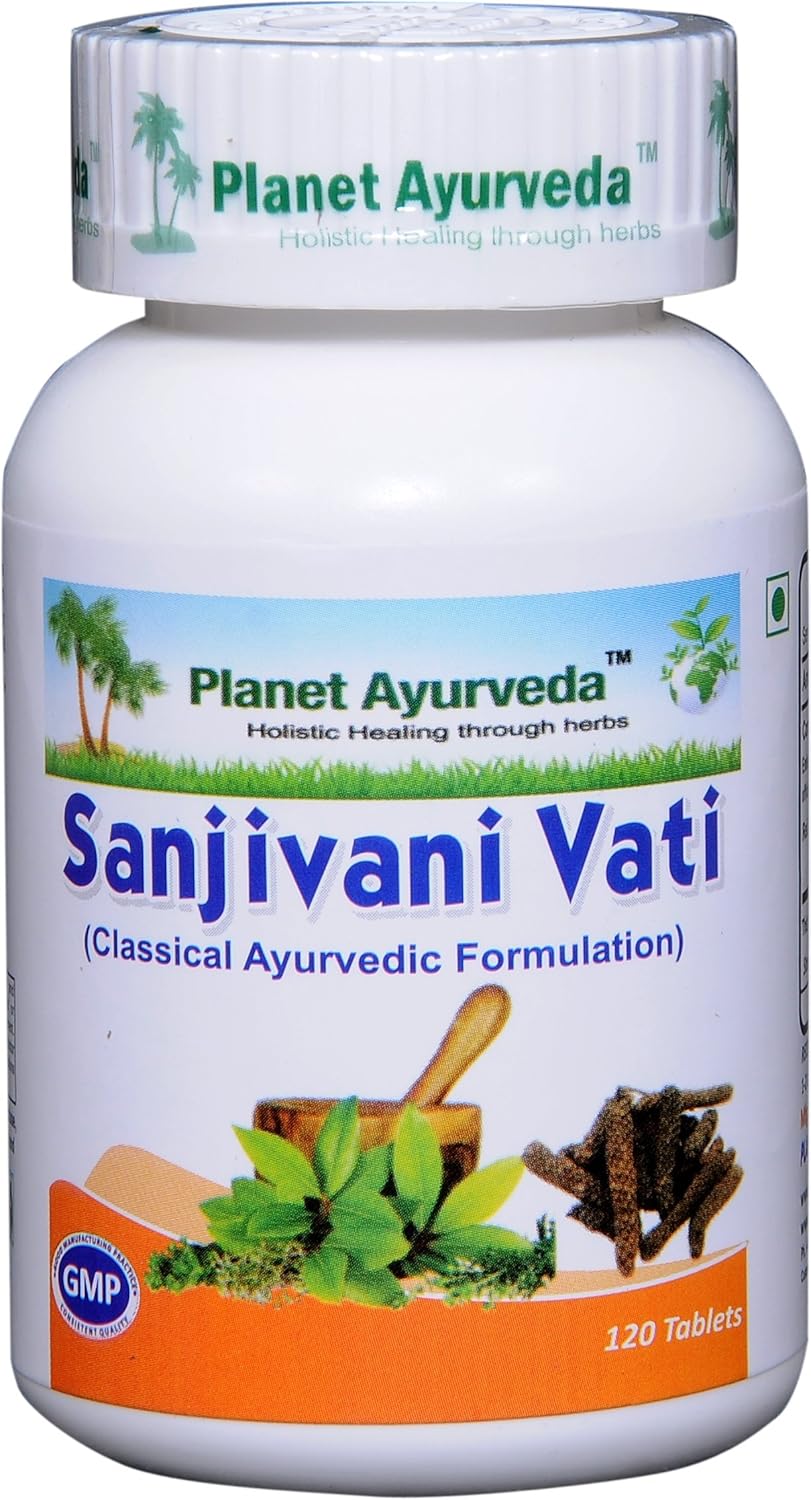 100% Natural and Pure Herbal Tablets - Planet Ayurveda Sanjivani Vati - 240 Tablets (2 Bottles)