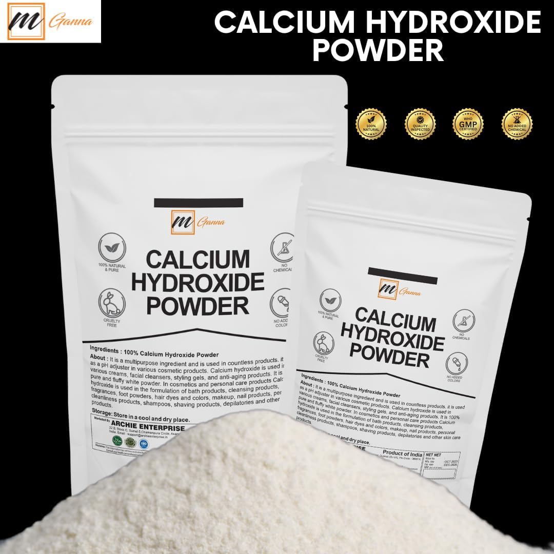 100% Natural Calcium Hydroxide Powder for Food & Cosmetics - 227g / 0.5lbs