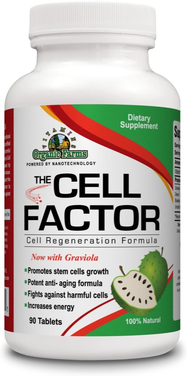 100% Natural Cell Regeneration Formula with Graviola - Organic Farms Vitamins Dietary Supplement