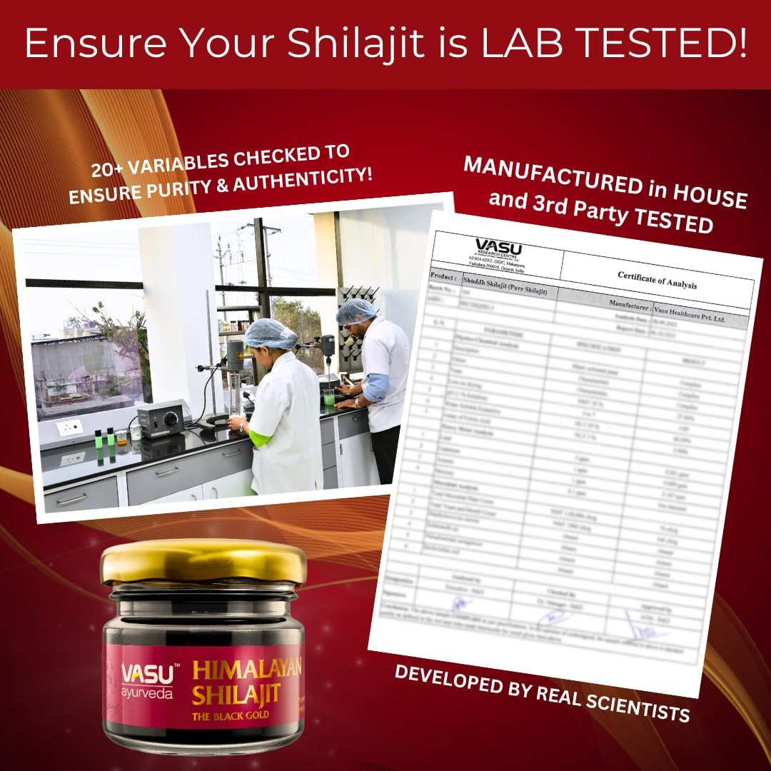 100% Natural Himalayan Shilajit Resin: Highest Potency Lab Tested Pure Fulvic Acid & 85+ Trace Minerals - Energy Booster - 100 Day Supply - Pack of 2
