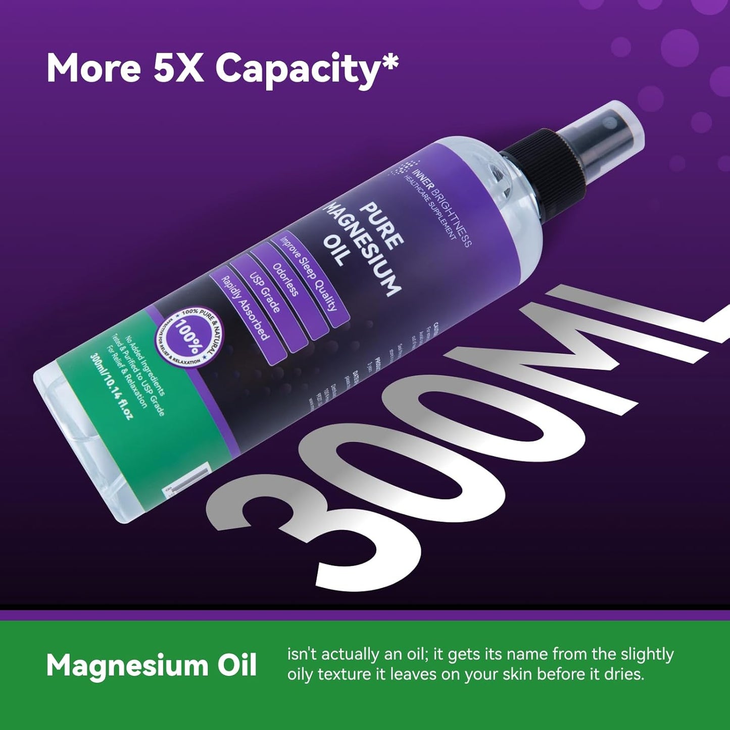 100% Natural Lavender Magnesium Oil Spray for Feet & Sleep - USP Grade 10oz Supplement for Muscle & Skin Health