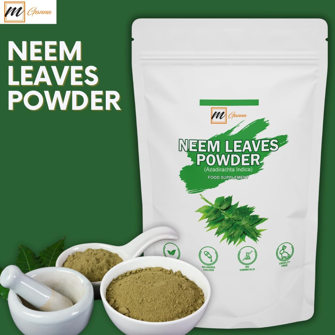 100% Natural Neem Leaf Powder for Skin, Hair Care & Cosmetics - 100g / 0.22lbs