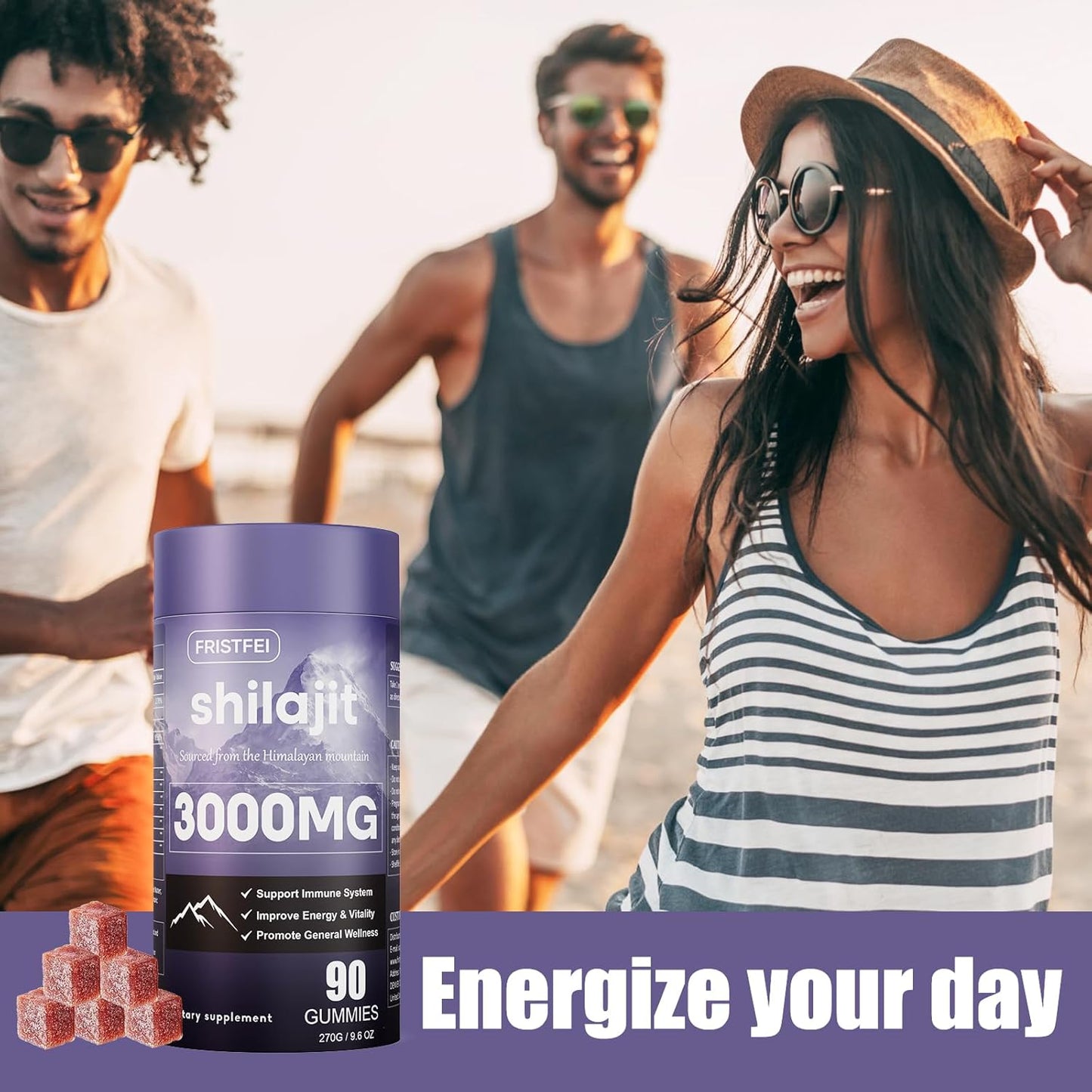 100% Natural & Organic Pure Himalayan Shilajit Gummies - 85+ Trace Minerals & Fulvic Acid - 180 Count - Men & Women - Individually Packaged