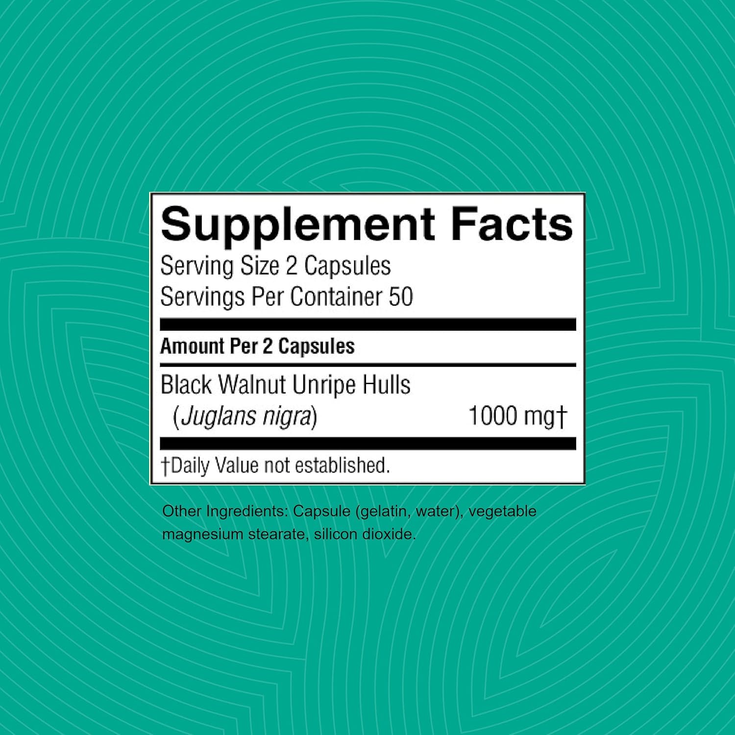 100 Nature's Sunshine Black Walnut Capsules for Natural Health Support