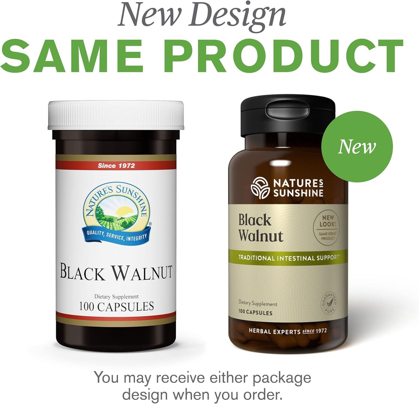 100 Nature's Sunshine Black Walnut Capsules for Natural Health Support