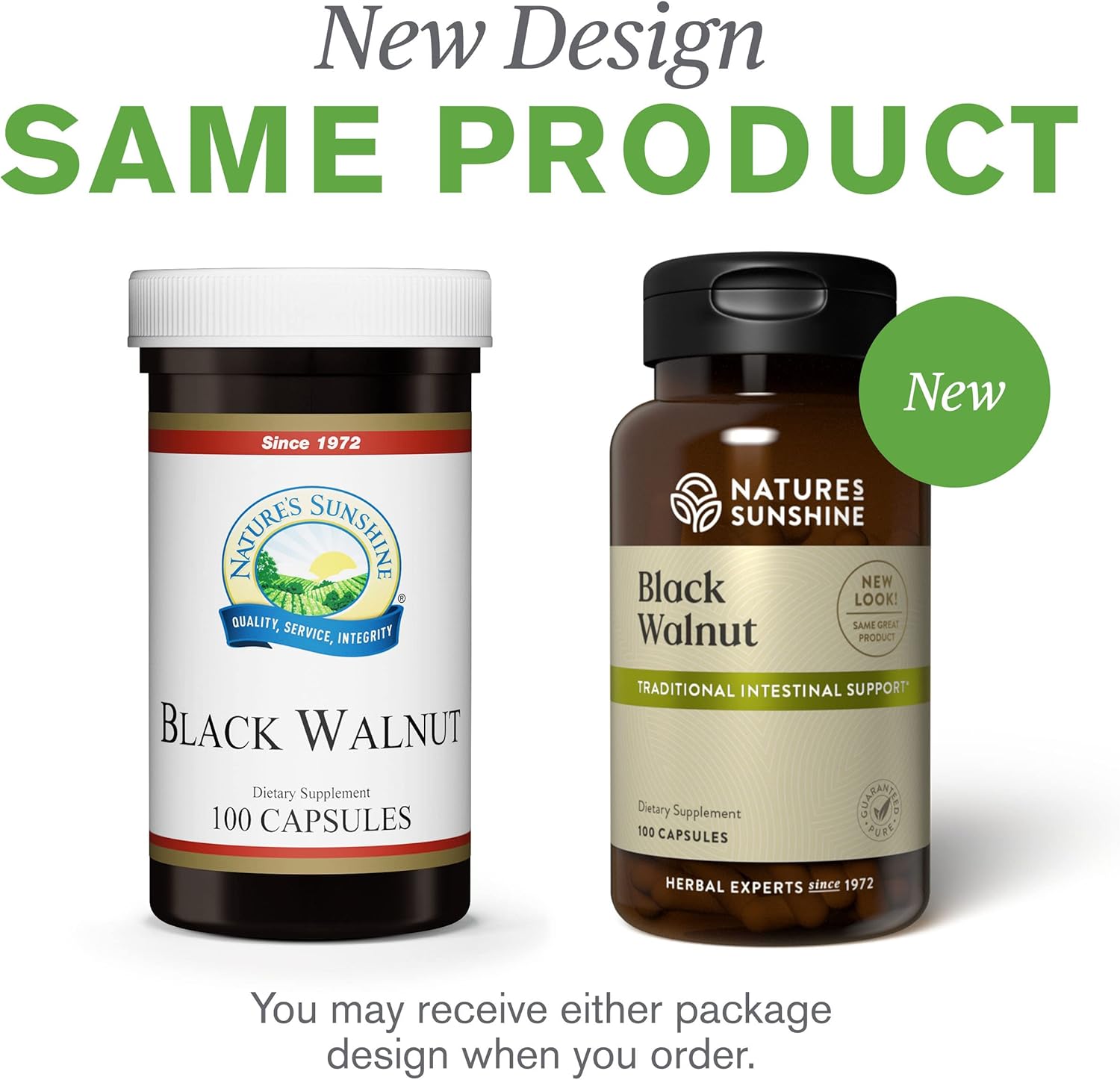 100 Nature's Sunshine Black Walnut Capsules for Natural Health Support