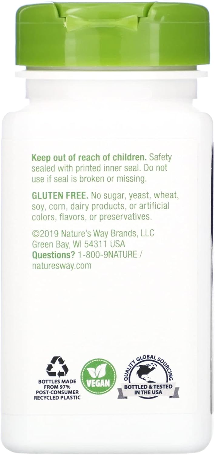 100 Nature's Way Spirulina Micro-Algae Capsules - 380 mg Vegan Supplement