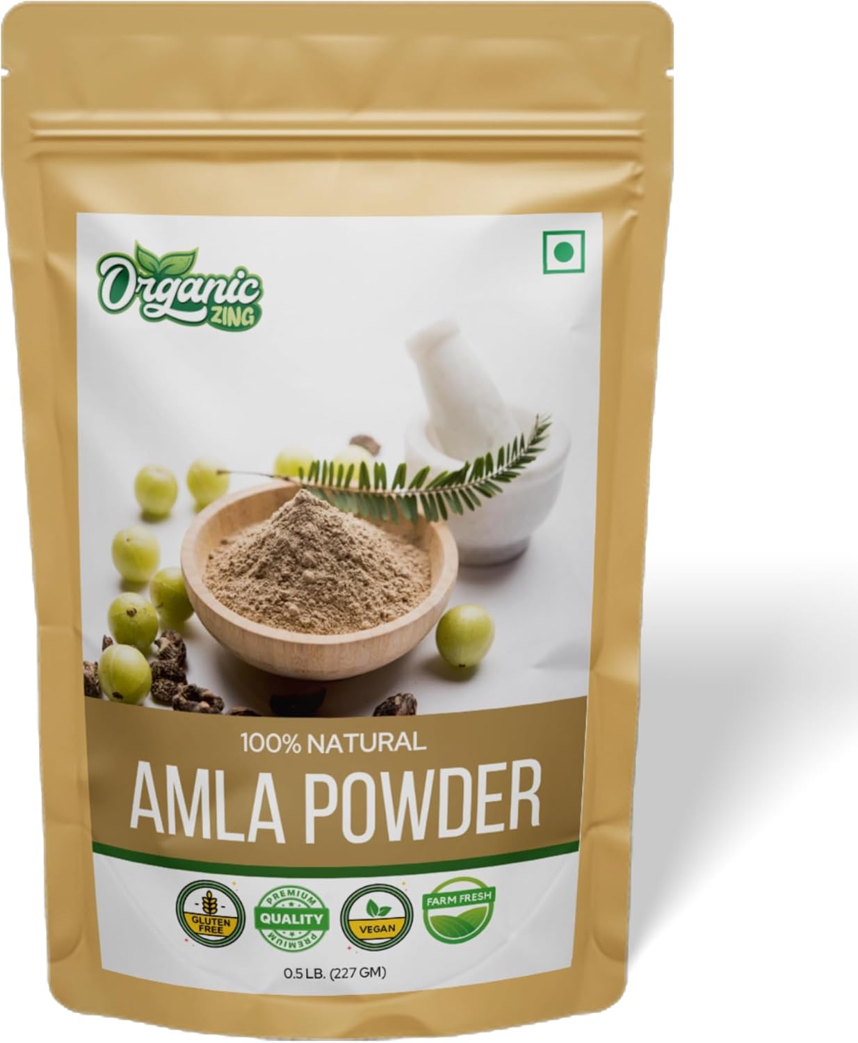 100% Organic Amla Powder - Vitamin C Rich Indian Gooseberry for Consumption - Phyllanthus Emblica - 227gm Pack of 1