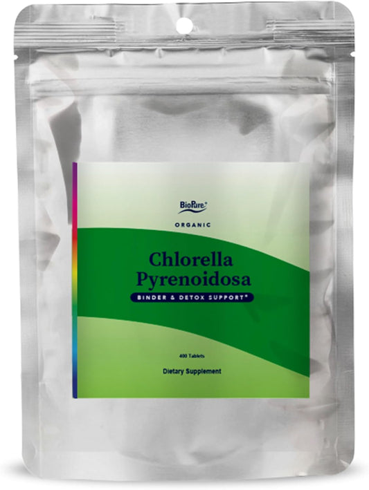 100% Organic BioPure Chlorella Pyrenoidosa Tablets for Metabolism, Detox & Immunity - Nutrient-Rich Superfood packed with Proteins, Vitamins, Minerals & Amino Acids