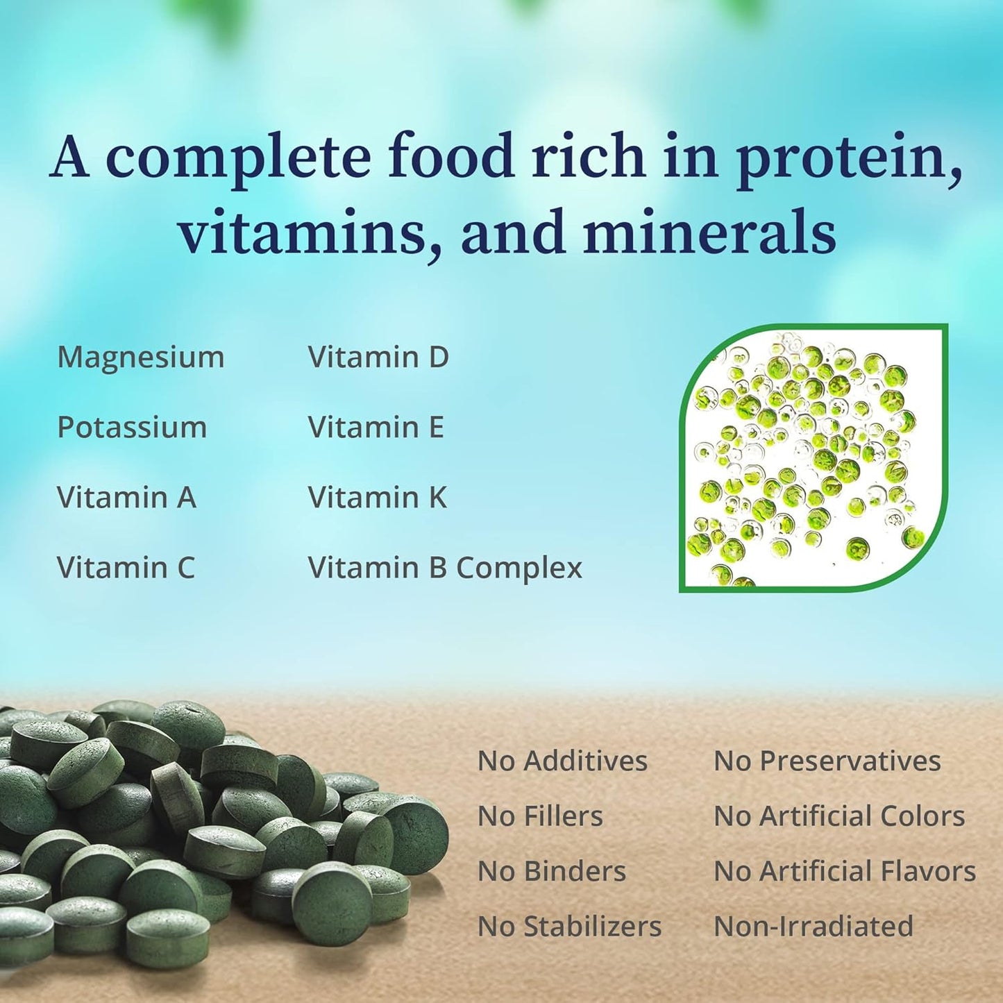 100% Organic BioPure Chlorella Pyrenoidosa Tablets for Metabolism, Detox & Immunity - Nutrient-Rich Superfood packed with Proteins, Vitamins, Minerals & Amino Acids