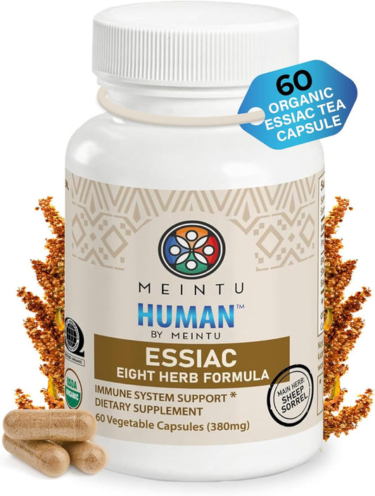 100% Organic Essiac Tea Capsules - Advanced Antioxidant Blend for Overall Health - 8 Herb Supplement - 60 Capsules