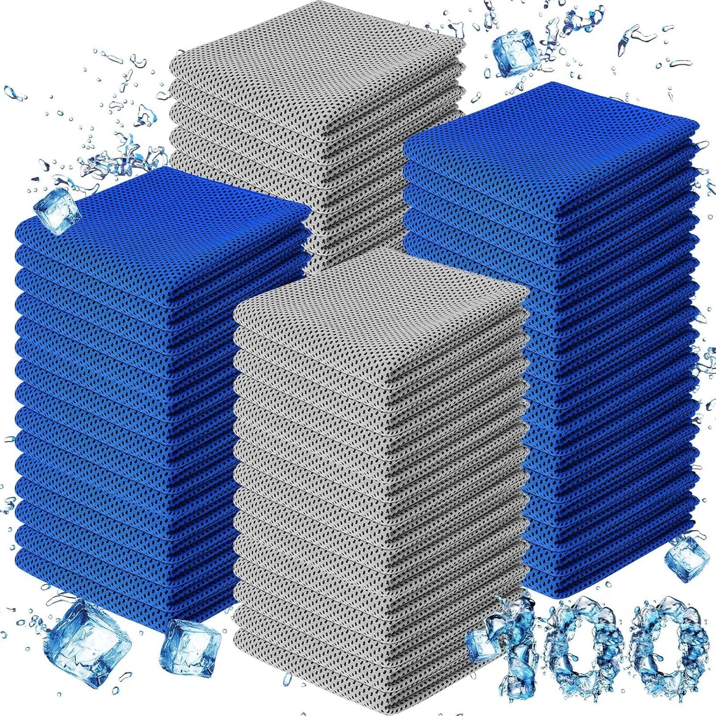 100 Pack Cooling Towel Microfiber Ice Towel for Gym, Yoga, Golf - Breathable Chilly Sweat Towel for Neck and Face - Sports Towel for Workout and Beach - Cooling Accessories