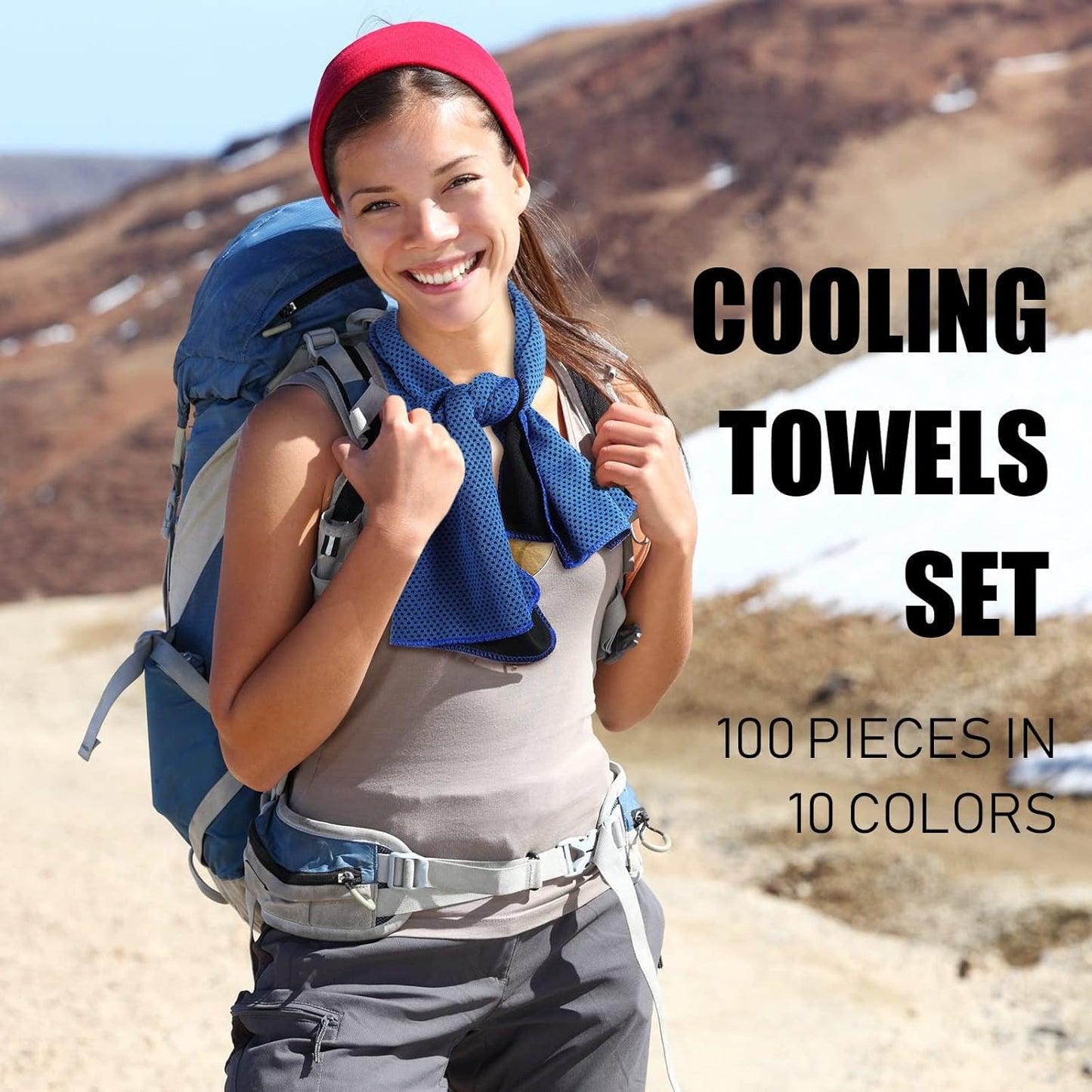 100 Pack Cooling Towel Microfiber Ice Towel for Gym Yoga Golf Beach Workout - Breathable Chilly Sweat Towels for Neck and Face