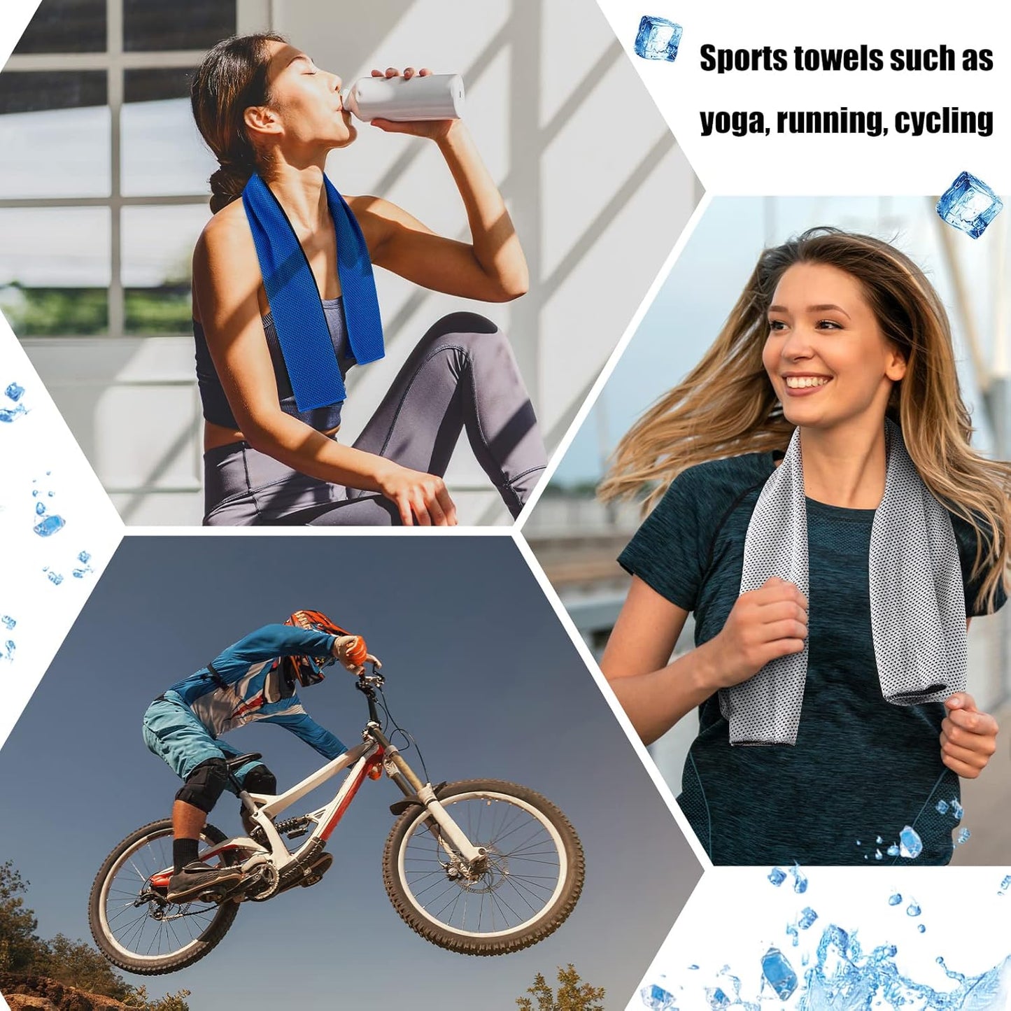 100 Pack Cooling Towel Microfiber Ice Towel for Gym, Yoga, Golf - Breathable Chilly Sweat Towel for Neck and Face - Sports Towel for Workout and Beach - Cooling Accessories